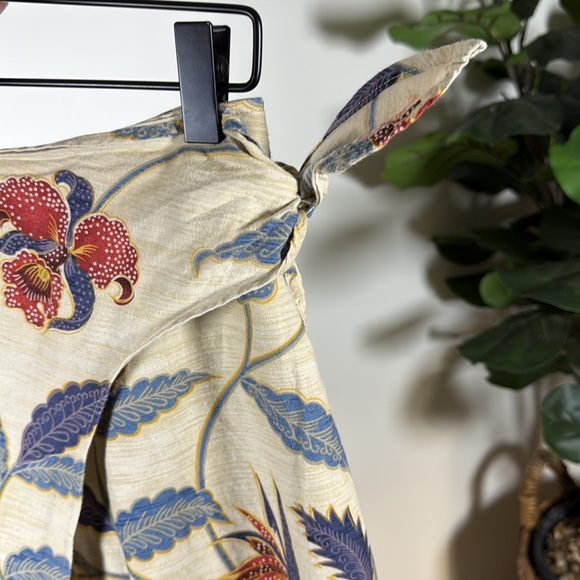Talbots Cotton Floral Wrap Midi Skirt Size 8 Boho Cottagecore Coastal Chic - Picture 5 of 11